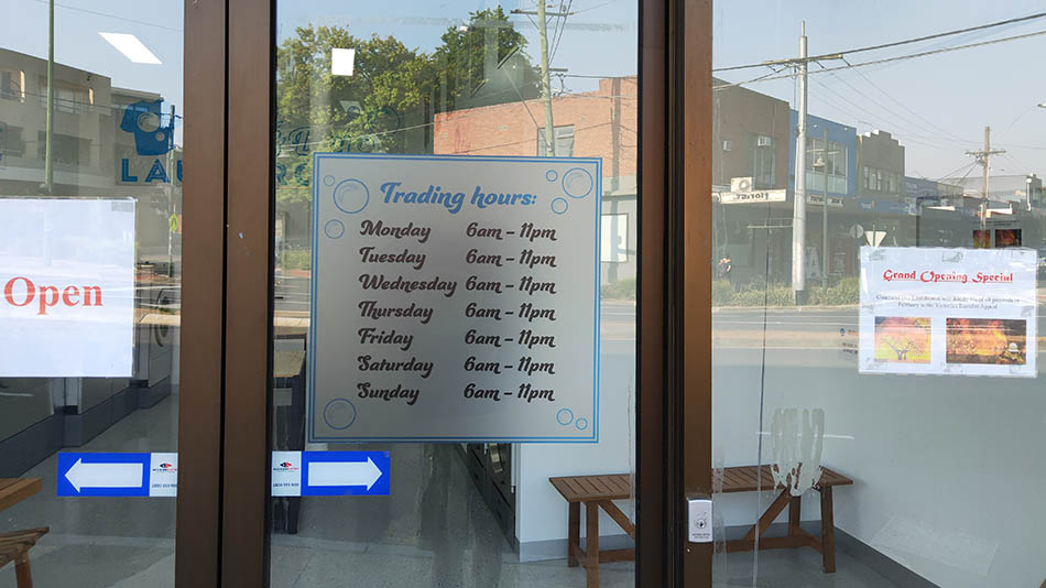 laundromat opening hours box hill south